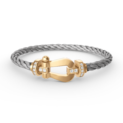 [BloomBling]FORCE LARGE HORSESHOE HALF DIAMOND BRACELET GOLD