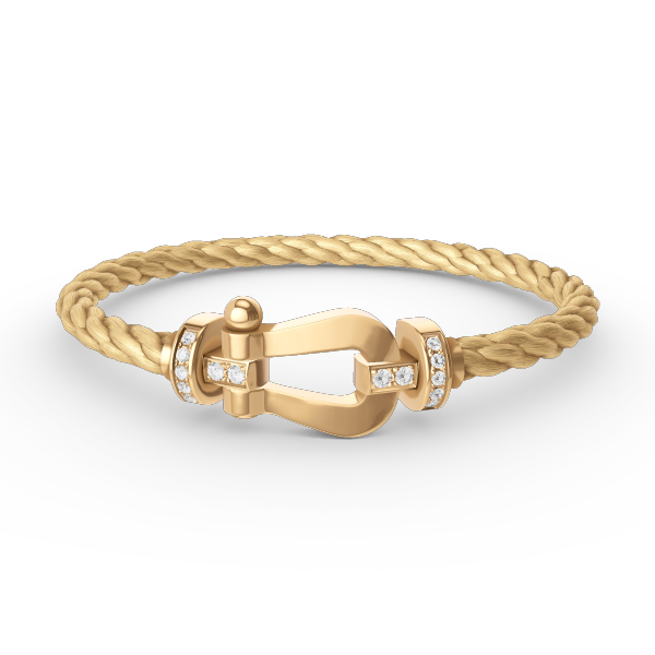 [BloomBling]FORCE LARGE HORSESHOE HALF DIAMOND BRACELET GOLD