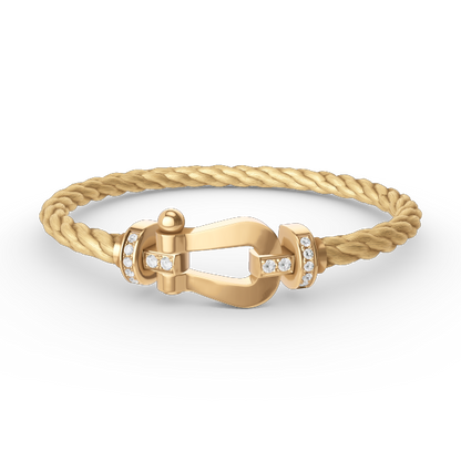 [BloomBling]FORCE LARGE HORSESHOE HALF DIAMOND BRACELET GOLD