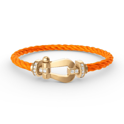 [BloomBling]FORCE LARGE HORSESHOE HALF DIAMOND BRACELET GOLD