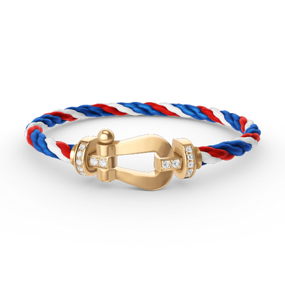 [BloomBling]FORCE LARGE HORSESHOE HALF DIAMOND BRACELET GOLD
