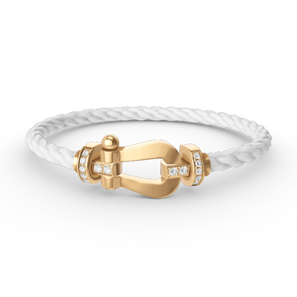 [BloomBling]FORCE LARGE HORSESHOE HALF DIAMOND BRACELET GOLD