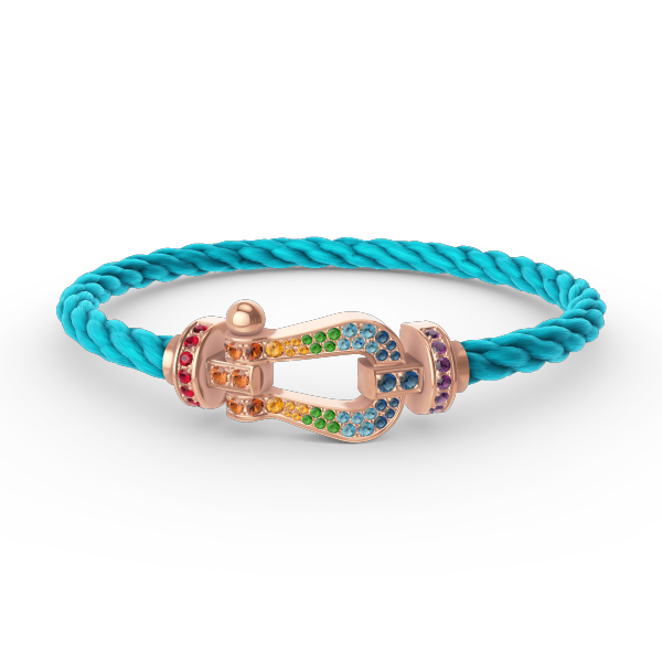 [BloomBling]FORCE LARGE HORSESHOE  COLORED DIAMOND BRACELET ROSE GOLD