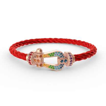 [BloomBling]FORCE LARGE HORSESHOE  COLORED DIAMOND BRACELET ROSE GOLD