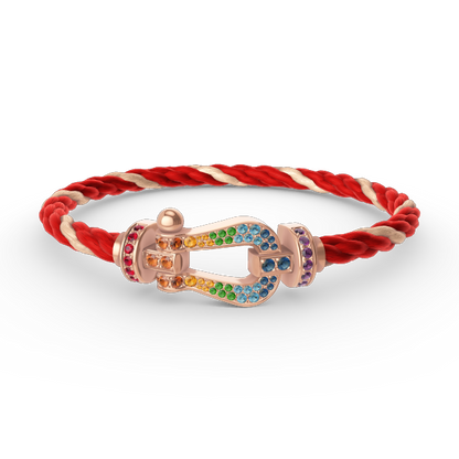 [BloomBling]FORCE LARGE HORSESHOE  COLORED DIAMOND BRACELET ROSE GOLD