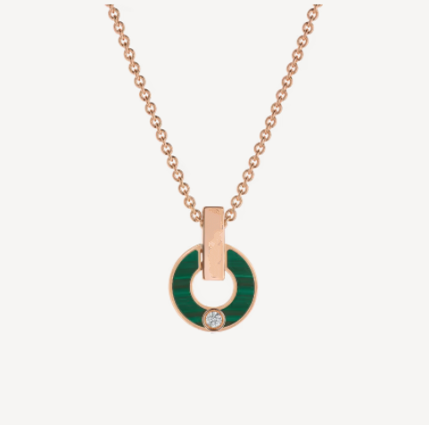 [BloomBling]GARI NECKLACE PINK GOLD MALACHITE