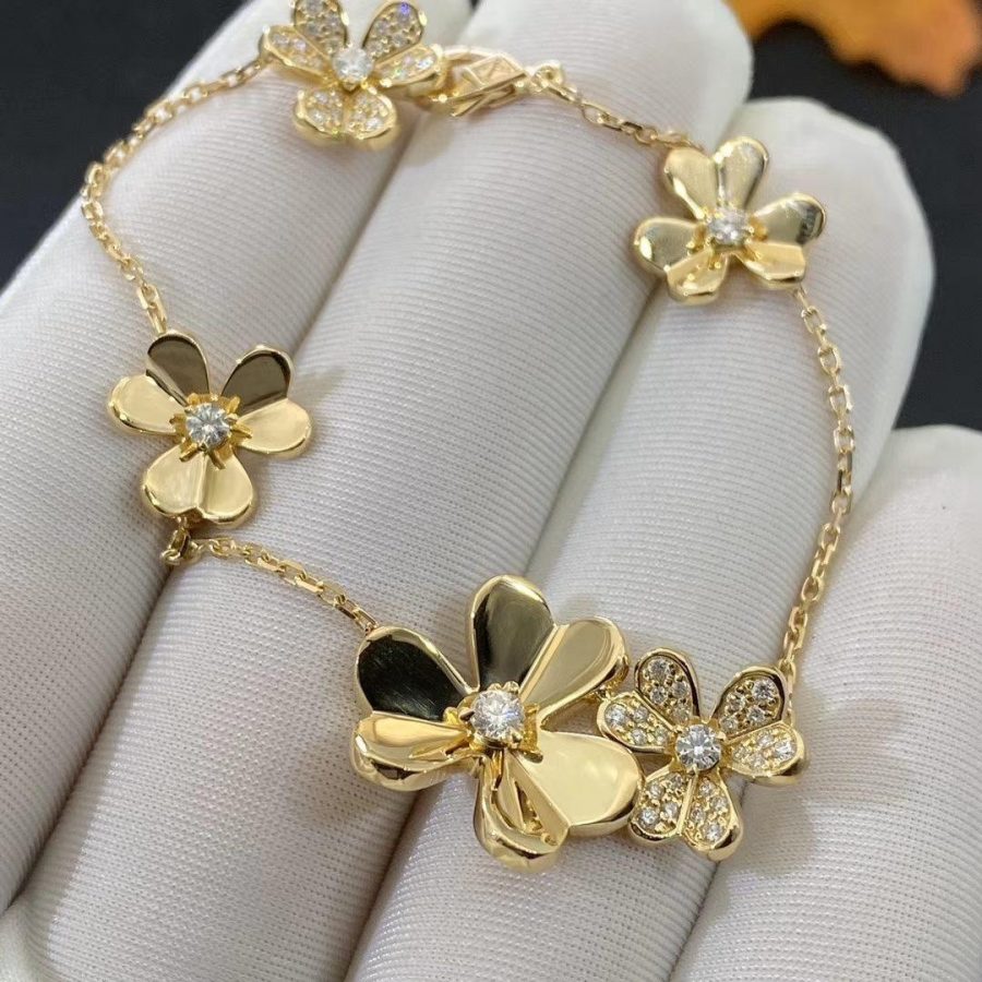 [BloomBling]FRIVOLE GOLD 5 FLOWERS BRACELET