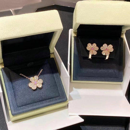 [BloomBling]FRIVOLE ROSE GOLD FLOWER DIAMOND NECKLACE