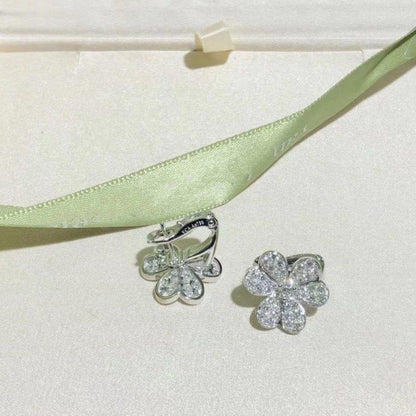 [BloomBling]FRIVOLE SILVER FLOWER DIAMOND EARRINGS