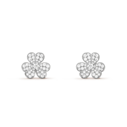 [BloomBling]FRIVOLE SILVER FLOWER DIAMOND EARRINGS