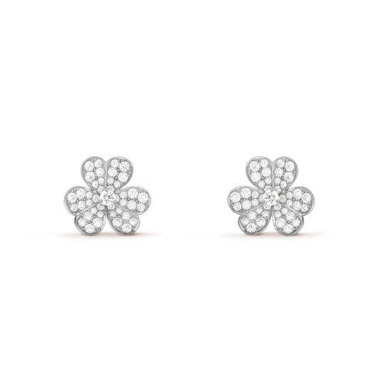 [BloomBling]FRIVOLE SILVER FLOWER DIAMOND EARRINGS