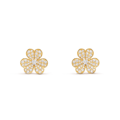 [BloomBling]FRIVOLE GOLD FLOWER DIAMOND EARRINGS