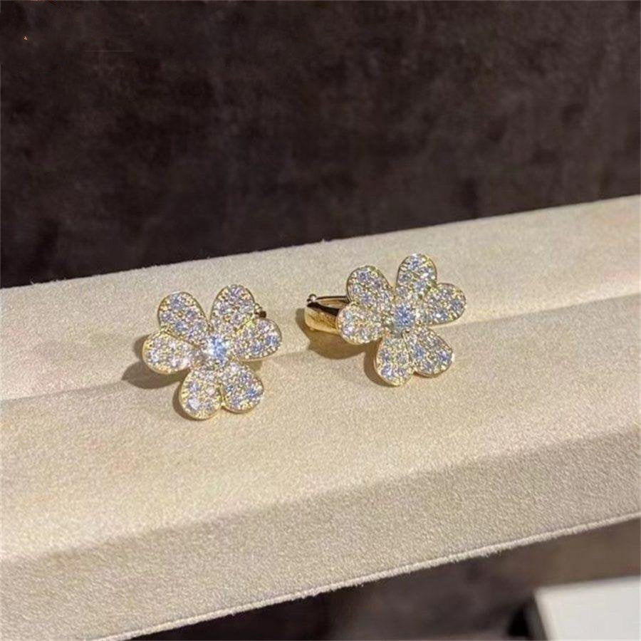 [BloomBling]FRIVOLE GOLD FLOWER DIAMOND EARRINGS