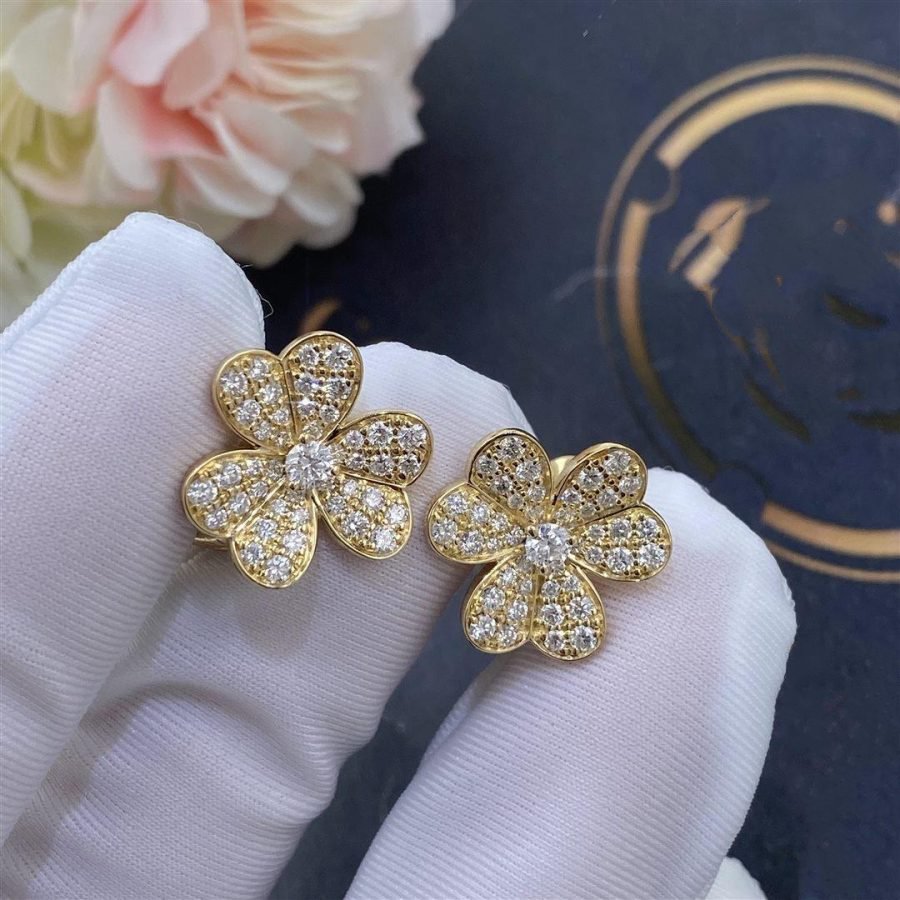 [BloomBling]FRIVOLE GOLD FLOWER DIAMOND EARRINGS