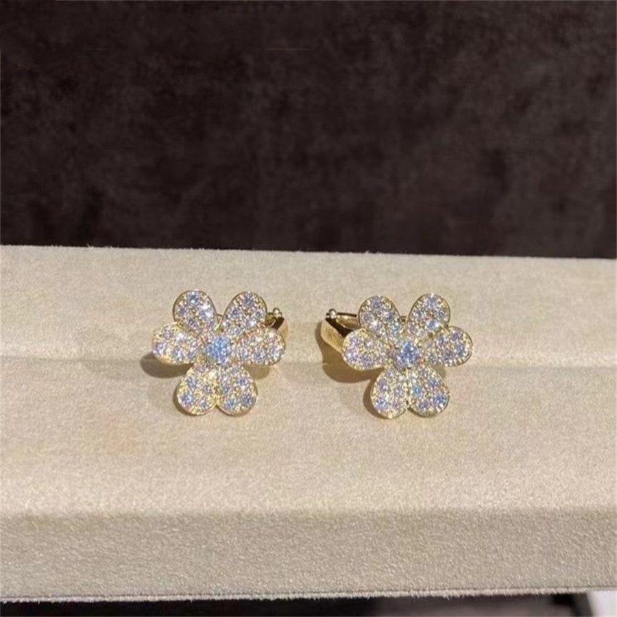 [BloomBling]FRIVOLE GOLD FLOWER DIAMOND EARRINGS
