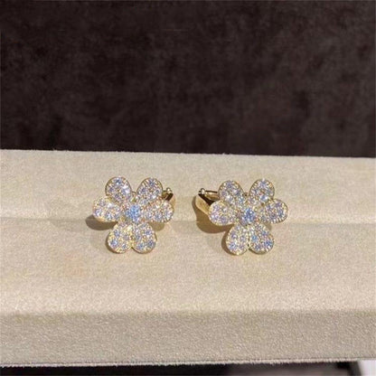 [BloomBling]FRIVOLE GOLD FLOWER DIAMOND EARRINGS