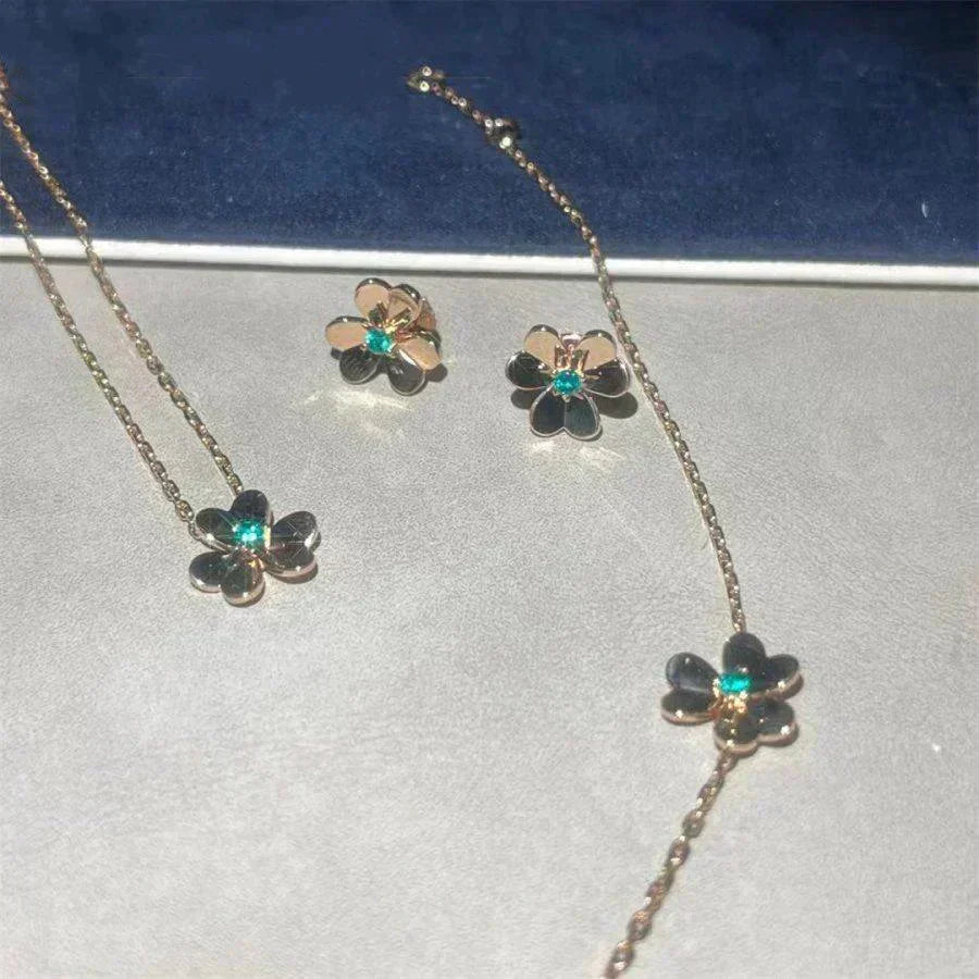 [BloomBling]FRIVOLE  FLOWER MALACHITE EARRINGS