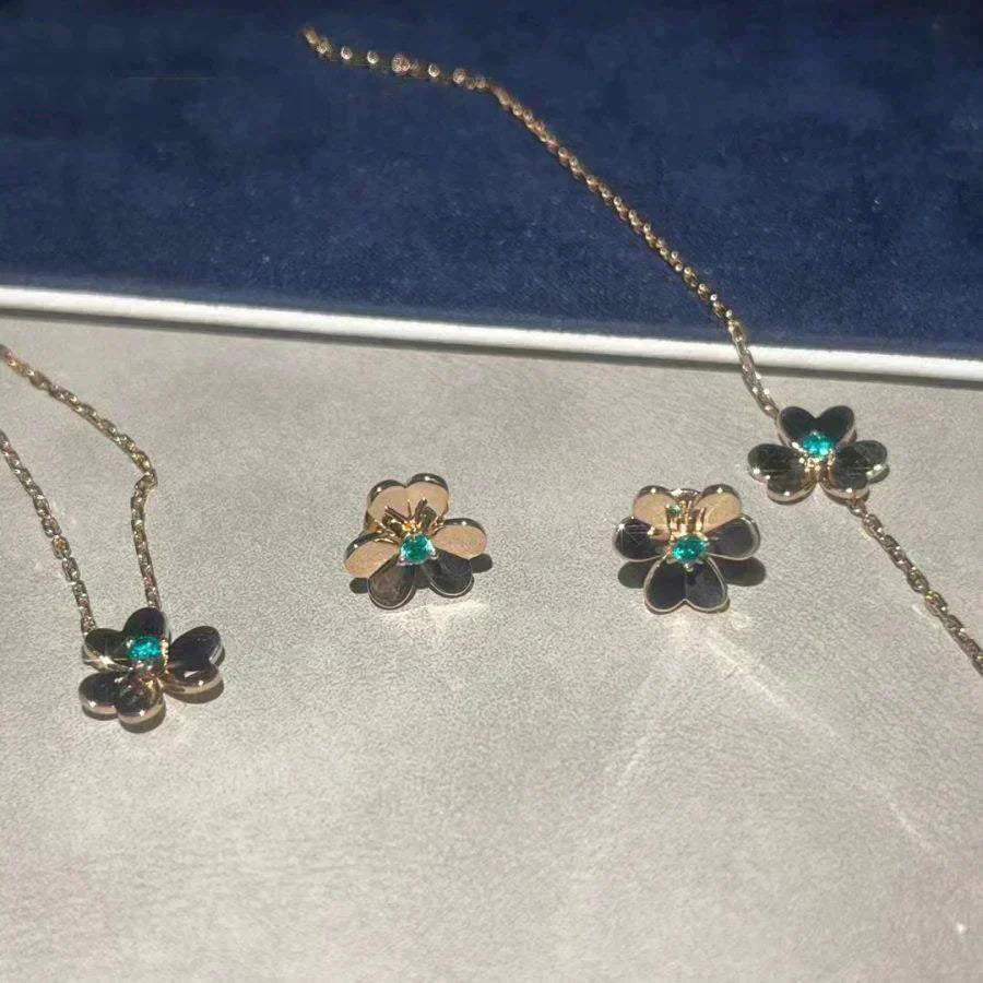 [BloomBling]FRIVOLE  FLOWER MALACHITE EARRINGS