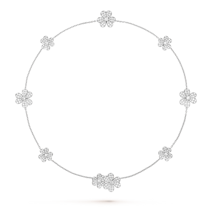 [BloomBling]FRIVOLE SILVER 9 FLOWERS NECKLACE