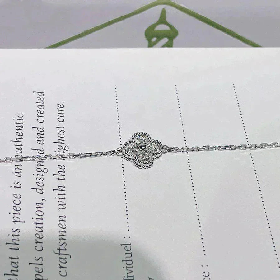 [BloomBling]CLOVER  SINGLE FLOWER BRACELET SILVER