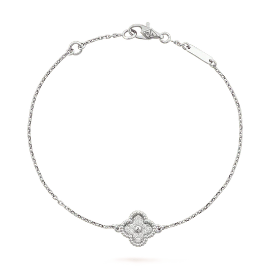 [BloomBling]CLOVER  SINGLE FLOWER BRACELET SILVER