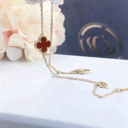[BloomBling]CLOVER  CARNELIAN SINGLE FLOWER BRACELET