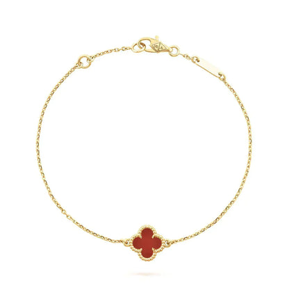 [BloomBling]CLOVER  CARNELIAN SINGLE FLOWER BRACELET