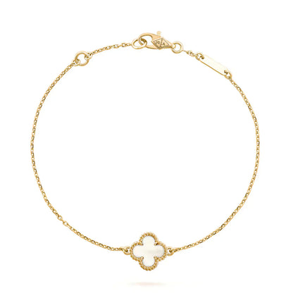 [BloomBling]CLOVER WHITE MOP SINGLE FLOWER BRACELET