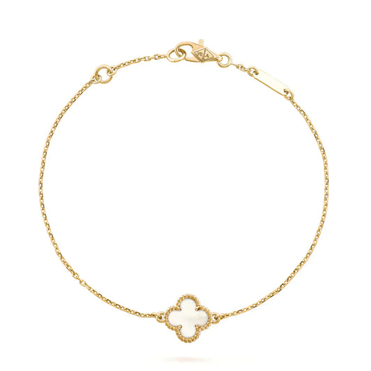 [BloomBling]CLOVER WHITE MOP SINGLE FLOWER BRACELET