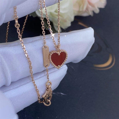 [BloomBling]SWEET CLOVER CARNELIAN HEART NECKLACE