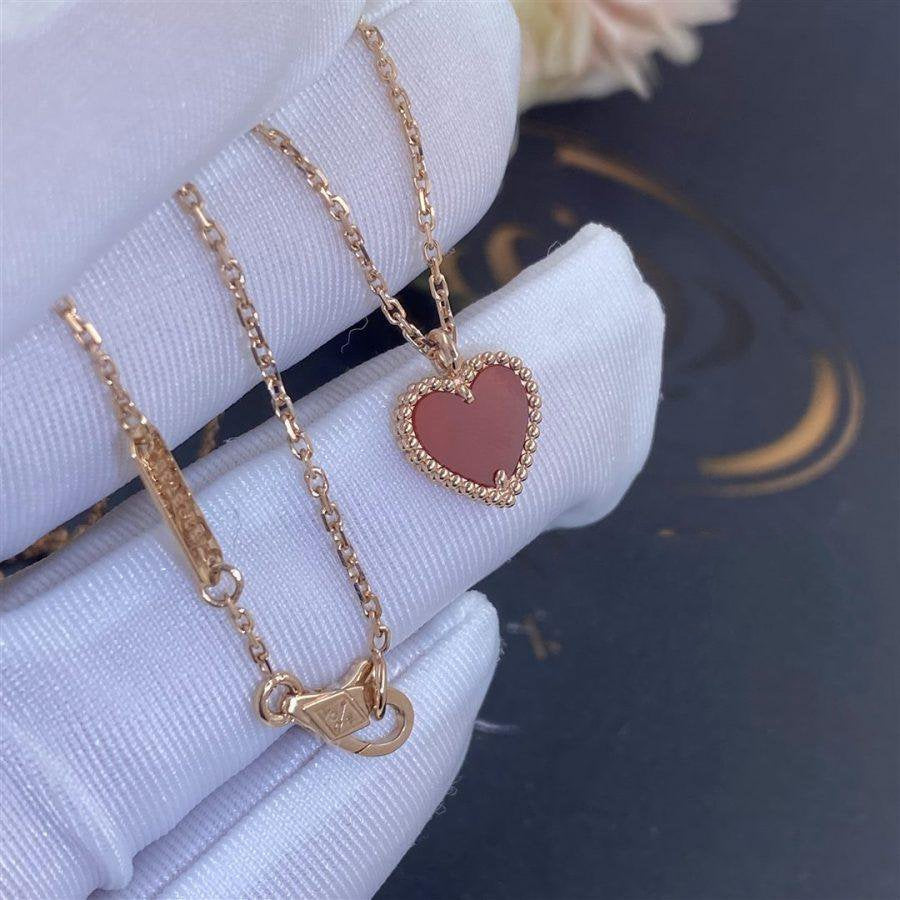 [BloomBling]SWEET CLOVER CARNELIAN HEART NECKLACE