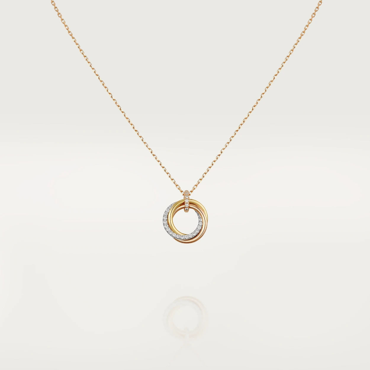[BloomBling]TRINITY NECKLACE SILVER GOLD PINK GOLD DIAMONDS