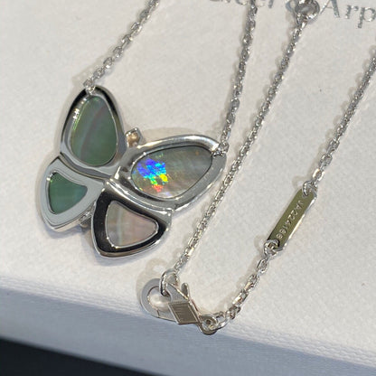 [BloomBling]LARGE BUTTERFLY SILVER PENDANT DIAMOND NECKLACE