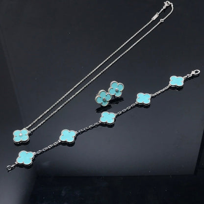 [BloomBling]CLOVER 1 DIAMOND BLUE SKY SILVER EARRINGS
