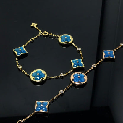 [BloomBling]STAR AND SUN 4 MOTIF BLUE BRACELET