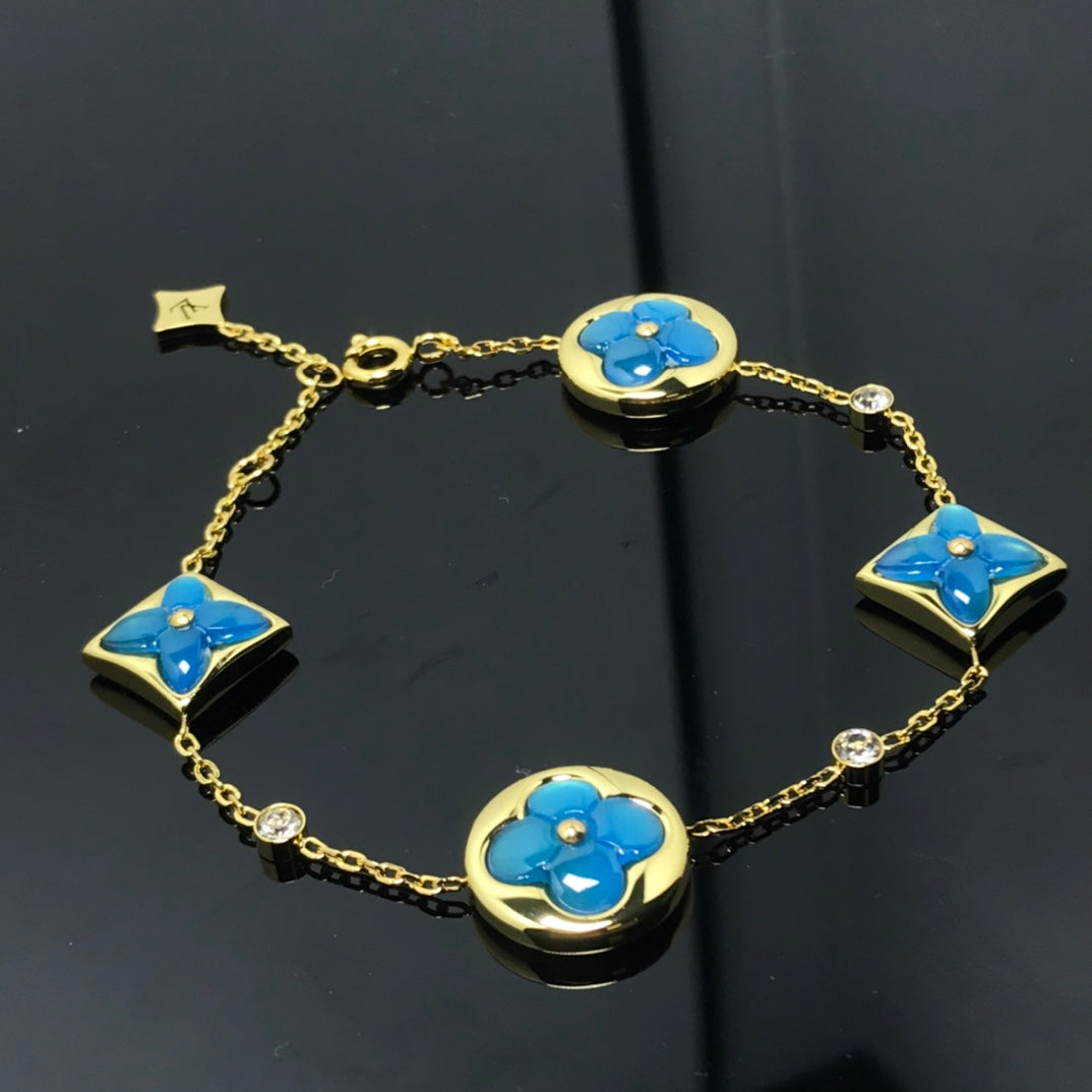 [BloomBling]STAR AND SUN 4 MOTIF BLUE BRACELET