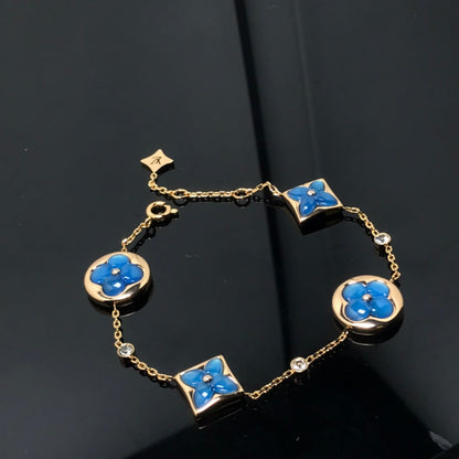 [BloomBling]STAR AND SUN 4 MOTIF BLUE BRACELET