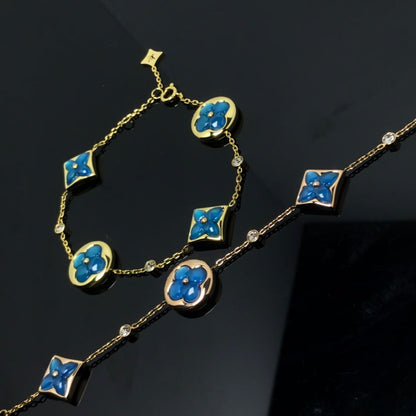 [BloomBling]STAR AND SUN 4 MOTIF BLUE BRACELET