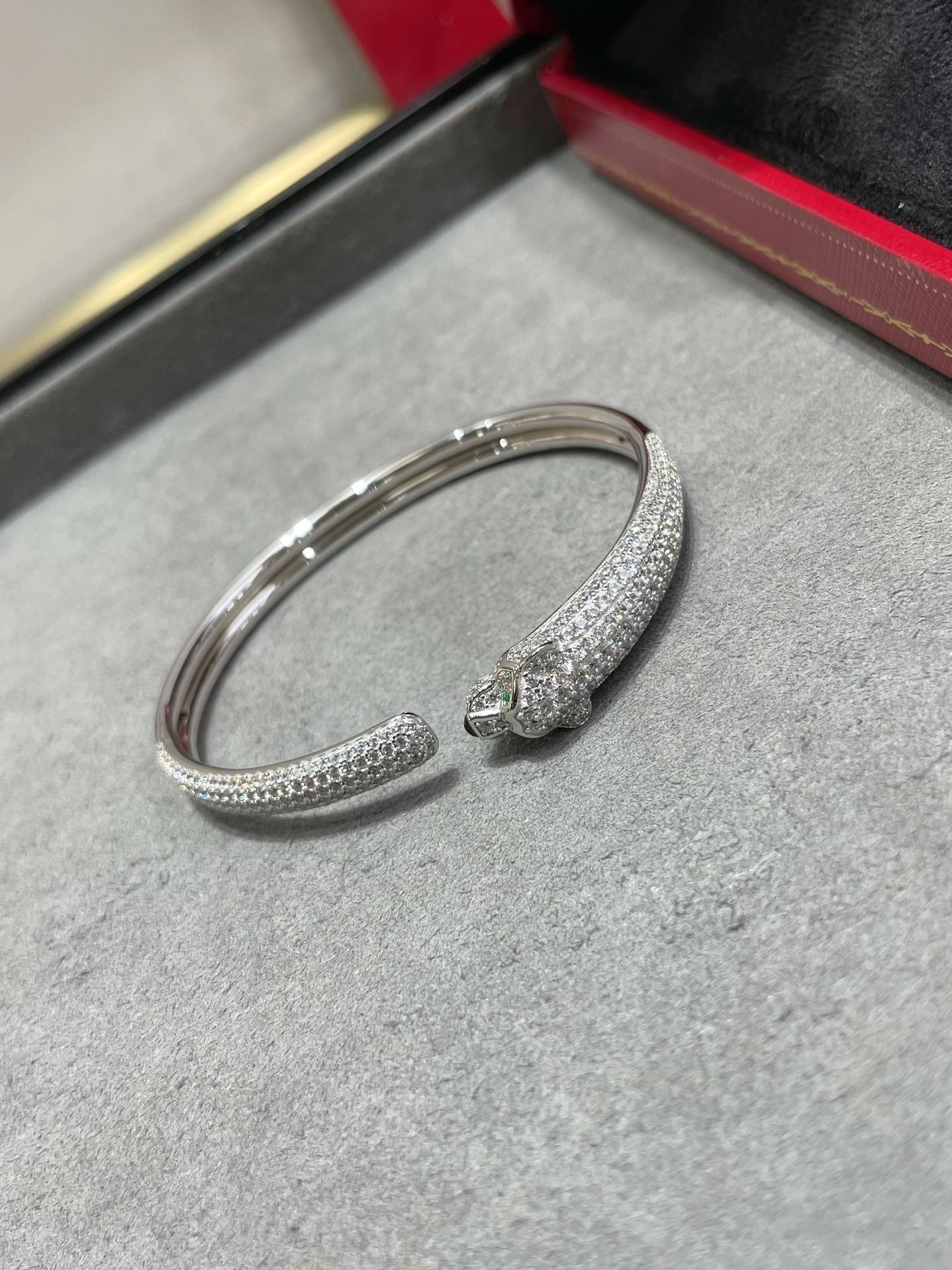 [BloomBling]PANTHERE FULL DIAMOND OPEN BRACELET
