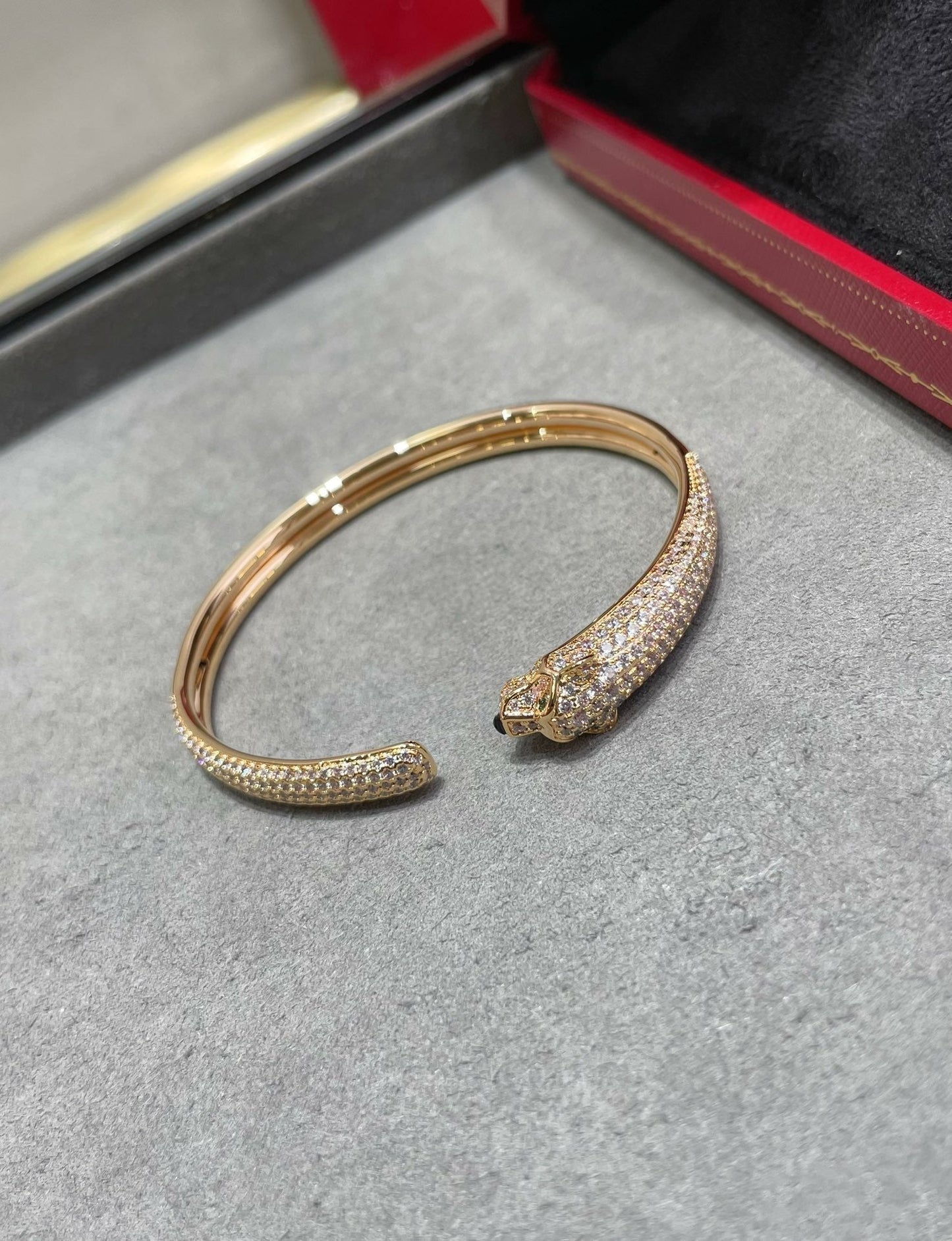 [BloomBling]PANTHERE FULL DIAMOND OPEN BRACELET
