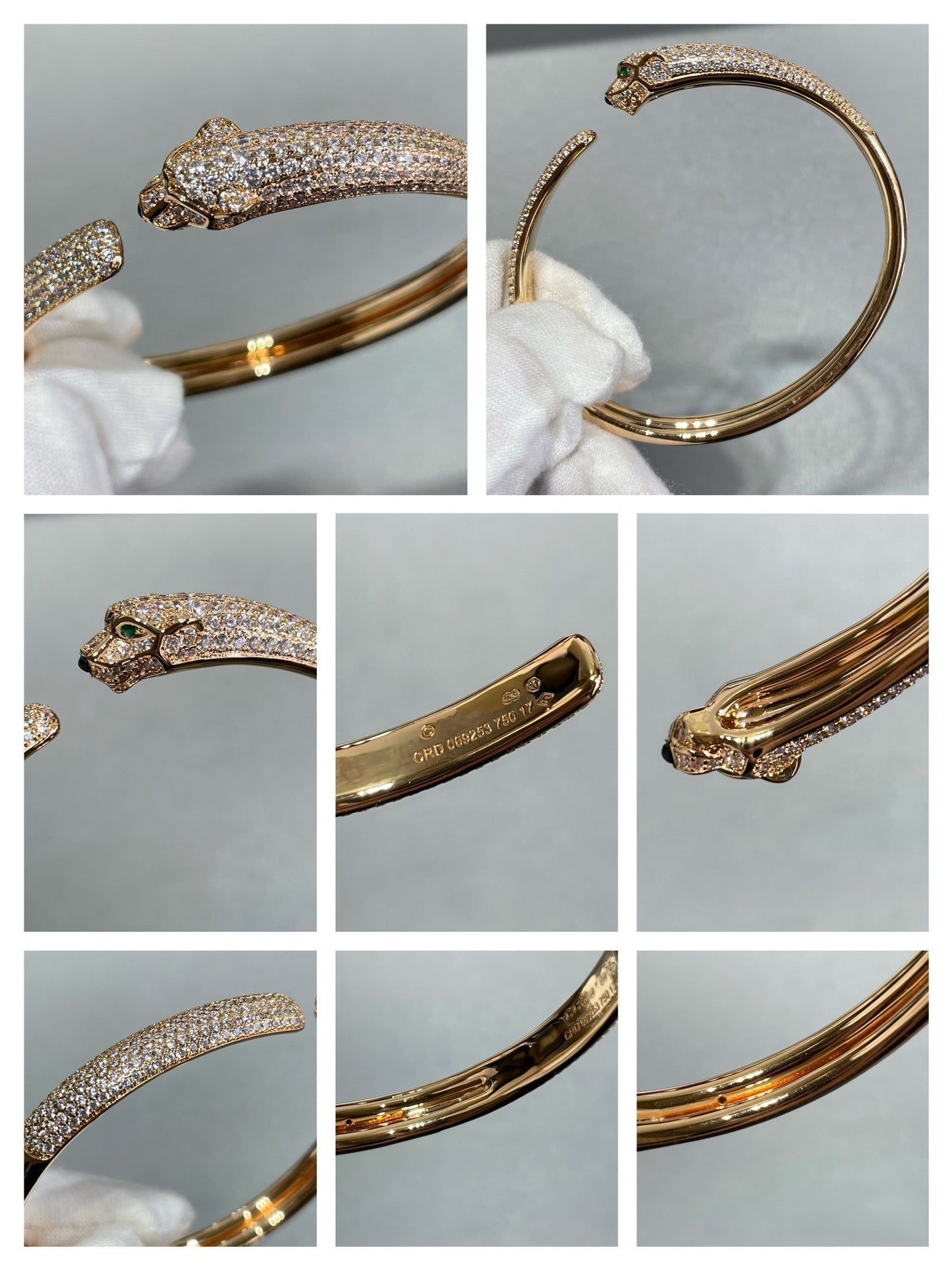 [BloomBling]PANTHERE FULL DIAMOND OPEN BRACELET