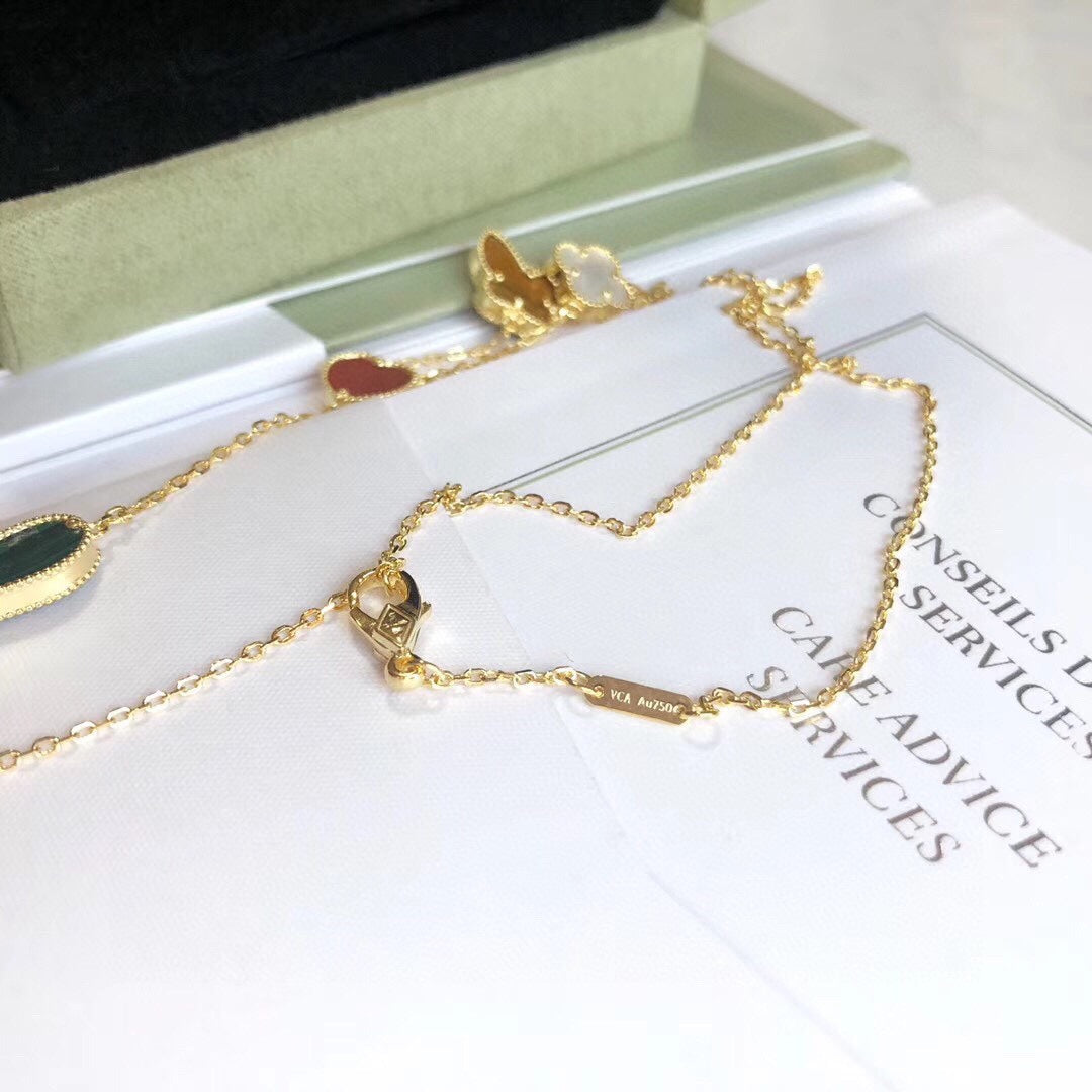 [BloomBling]LUCKY SPRING 4 MOTIFS ROSE GOLD NECKLACE