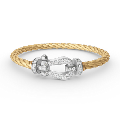 [BloomBling]FORCE LARGE HORSESHOE FULL DIAMOND BRACELET SILVER
