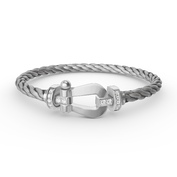 [BloomBling]FORCE LARGE HORSESHOE HALF DIAMOND BRACELET SILVER