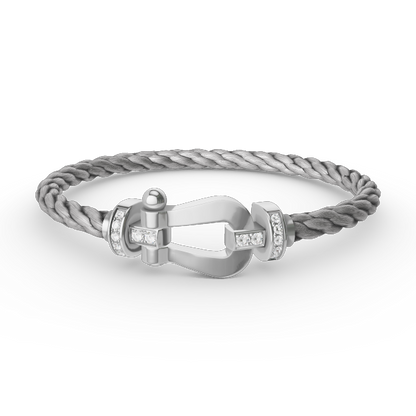 [BloomBling]FORCE LARGE HORSESHOE HALF DIAMOND BRACELET SILVER