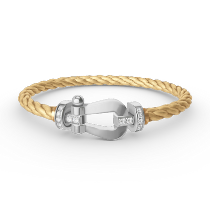[BloomBling]FORCE LARGE HORSESHOE HALF DIAMOND BRACELET SILVER