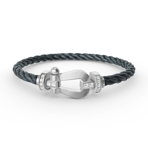 [BloomBling]FORCE LARGE HORSESHOE HALF DIAMOND BRACELET SILVER