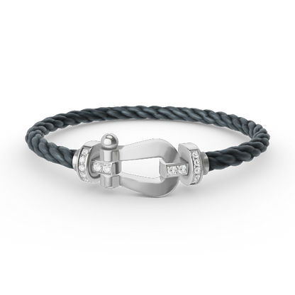 [BloomBling]FORCE LARGE HORSESHOE HALF DIAMOND BRACELET SILVER