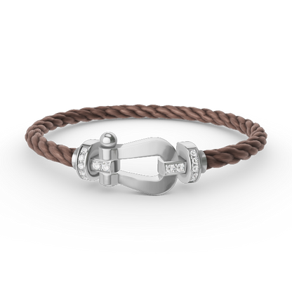 [BloomBling]FORCE LARGE HORSESHOE HALF DIAMOND BRACELET SILVER