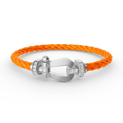 [BloomBling]FORCE LARGE HORSESHOE HALF DIAMOND BRACELET SILVER